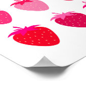 Roze en rode aardbeien poster (Hoek)