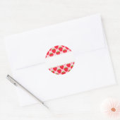 Roze en rode aardbeienpatroon. ronde sticker (Envelop)