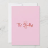 Roze en rode anananas Beach Wedding Invitation Kaart (Achterkant)