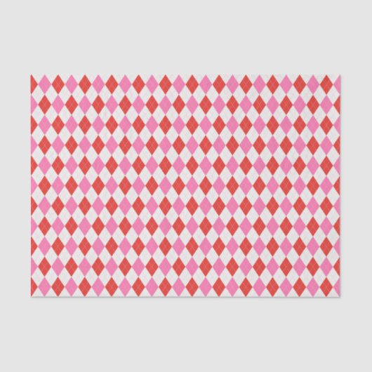 Roze en rode Argyle Kerstmis Tissuepapier (Voorkant)