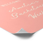 Roze en Rode Bachelorette Weekend Welkomstbord Poster (Hoek)