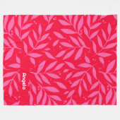 Roze en rode bladeren fleece deken (Voorkant (Horizontaal))
