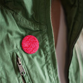 Roze en rode bladeren ronde button 3,2 cm