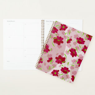 Roze en Rode Bloemen - Bloemmotief Planner
