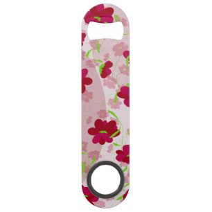 Roze en Rode Bloemen - Bloemmotief Speed Flessenopener