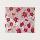 Roze en Rode Bloemen - Bloemmotief Wandkleed (Voorkant (horizontaal))