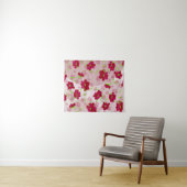 Roze en Rode Bloemen - Bloemmotief Wandkleed (In Situ (horizontaal))