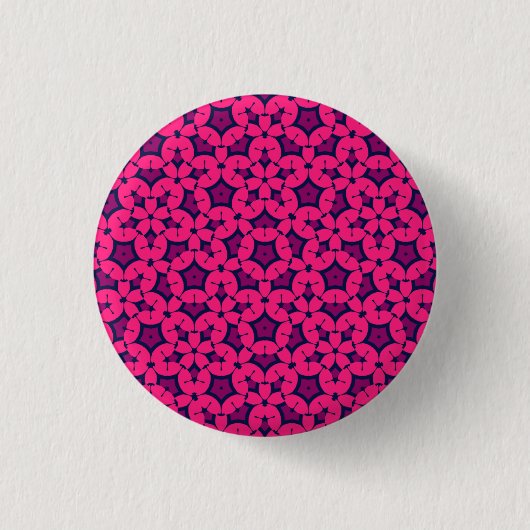 Roze en rode Boho mandala stijlpatroon Ronde Button 3,2 Cm (Voorkant)