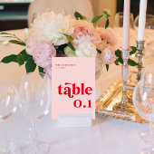 Roze en rode bruiloft kaart