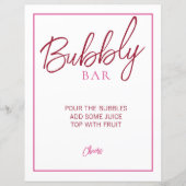 Roze en Rode Bubble Bar Teken (Voorkant)
