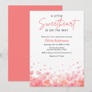 Roze en Rode Een Kleine Schat Baby Shower Kaart