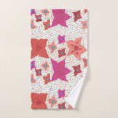 Roze en Rode Floral de Reeks van de Dekhanddoek va Bad Handdoek (Handdoek)