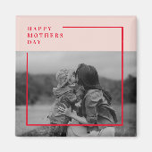 Roze en Rode Foto Moederdag Gift Magneet (Voorkant)