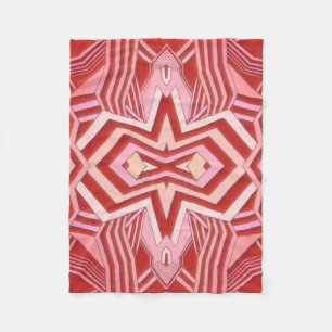 Roze en Rode Geometrische Patroon (instelbare kleu Fleece Deken