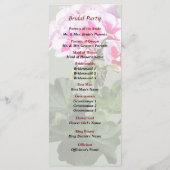 Roze en Rode Geranium Trouwprogramma Programma (Achterkant)