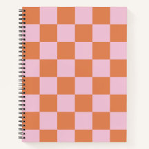 Roze en Rode Geruite Spiraal Notebook