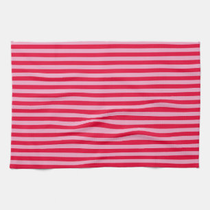 Roze en rode gestreepte keukenhanddoek