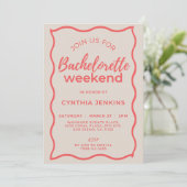 Roze en Rode Golf Bachelorette Weekend Reisplan  Kaart (Staand voorkant)