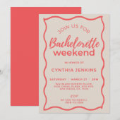 Roze en Rode Golf Bachelorette Weekend Reisplan  Kaart (Voorkant / Achterkant)