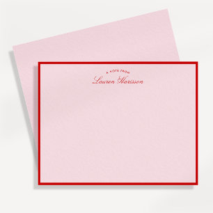 Roze en Rode grens Modern Stationery Note Kaart