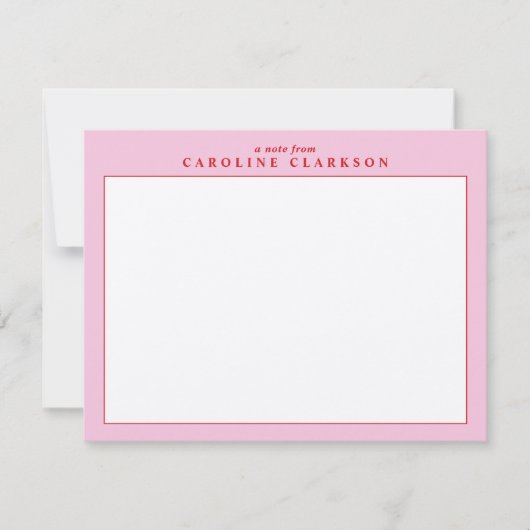 Roze en Rode Grens Opmerking Kaart (Voorkant)