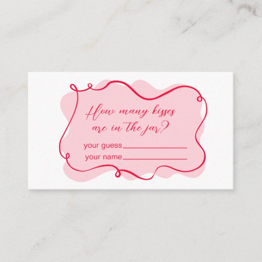 Roze en rode hand getekend golvend hoeveel kussen informatiekaartje (Voorkant)