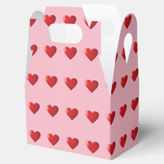 Roze en Rode Hart Pattern Valentijn Treat Bedankdoosjes (Geopend)