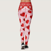 Roze en Rode Hart & Scroll Leggings (Achterkant)