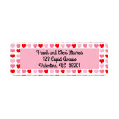 Roze en Rode Hart Valentijn Liefdespatroon Etiket (Voorkant)