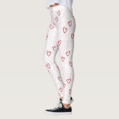 Roze en rode harten Leggings van vrouwen (Links)