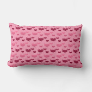 Roze en Rode Harten met Vleugels Patroon Kussen