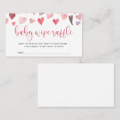 Roze en rode harten Valentijns Baby Wipe Raffle Plaatskaartje (Voorkant / Achterkant)