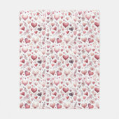  Roze en Rode Harten Valentijnsdag Fleece Deken (Voorkant)