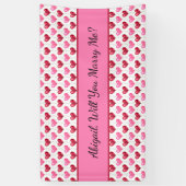 Roze en rode harten, wil je met me trouwen? spandoek (Verticaal)