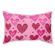Roze en rode hartjes met patronen