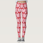 Roze en rode hartslag geschikt leggings (Voorkant)