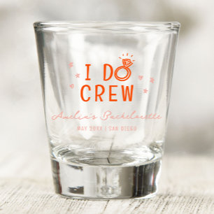 Roze en Rode I Do Crew Schets Bachelorette Feest Shot Glas