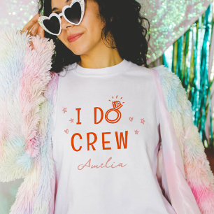 Roze en Rode I Do Crew Schets Bachelorette Feest T-shirt