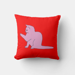 Roze en rode Katten kussen