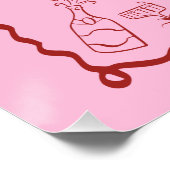 Roze en Rode Kers Bachelorette Feestweekend Perfect Poster (Hoek)