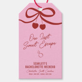 Roze en Rode Kers Bachelorette Weekend Cadeaulabel