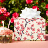 Roze en rode kersenbloesem cadeaupapier