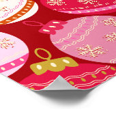 Roze en rode kerstballen poster (Hoek)