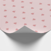 Roze en Rode Kerstbomen Minimalistische Mod Retro Cadeaupapier (Hoek)