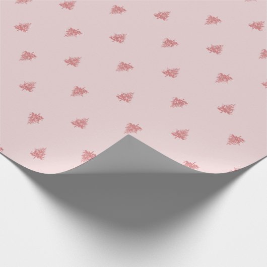 Roze en Rode Kerstbomen Minimalistische Mod Retro Cadeaupapier (Hoek)
