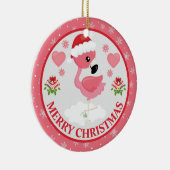 Roze en rode kerstfeestdag keramisch ornament (Rechts)