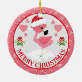 Roze en rode kerstfeestdag keramisch ornament (Achterkant)