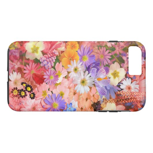 Roze en rode lentbloemen Case-Mate iPhone case (Achterkant (Horizontaal))