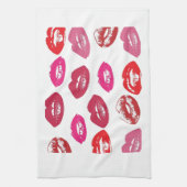 roze en rode lippen theedoek (Verticaal)