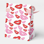 Roze en rode lippenstift prints bedankdoosjes (Achterkant)